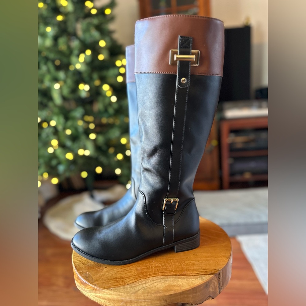 Karen Scott Black and Brown Heeled Boots